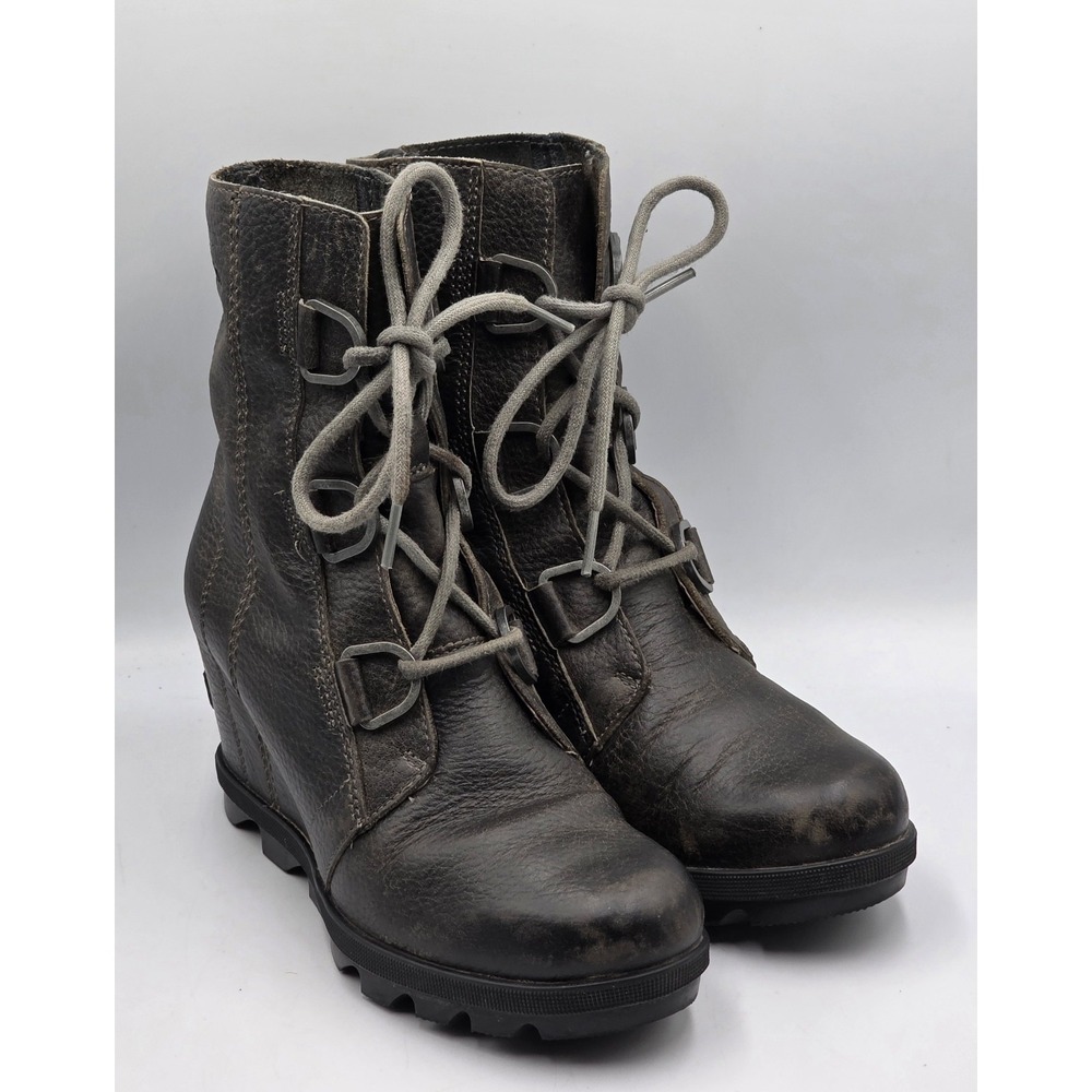 Sorel Women's Joan of Arctic Wedge II Waterproof Bootie Sz 6 Quarry NL3491-052